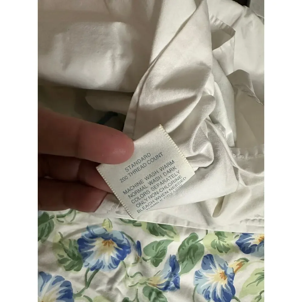 Vintage Lands End Coming Home Morning Glory Floral Garden Duvet Set Queen USA